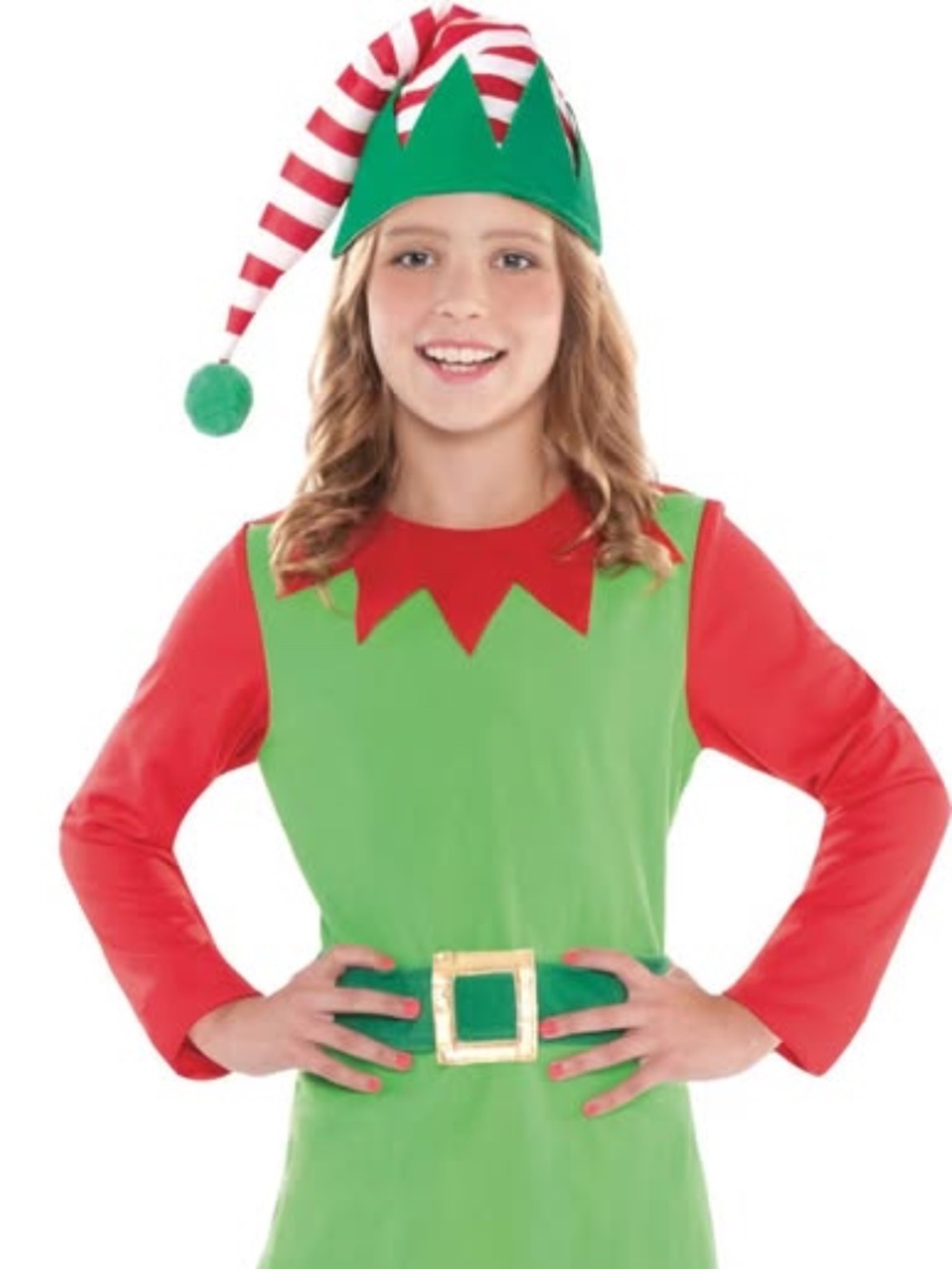 BRAND NEW girl youth santa christmas elf costume dress halloween size M 8-10
